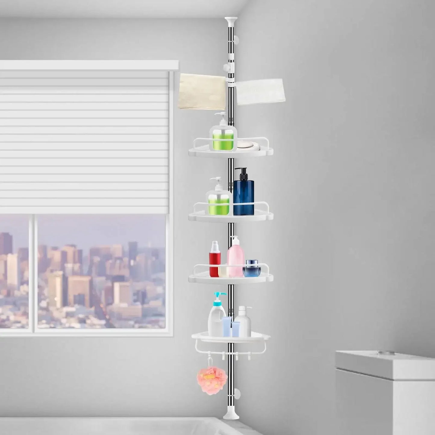 4 Tier Adjustable Shelf Bathroom Organizer