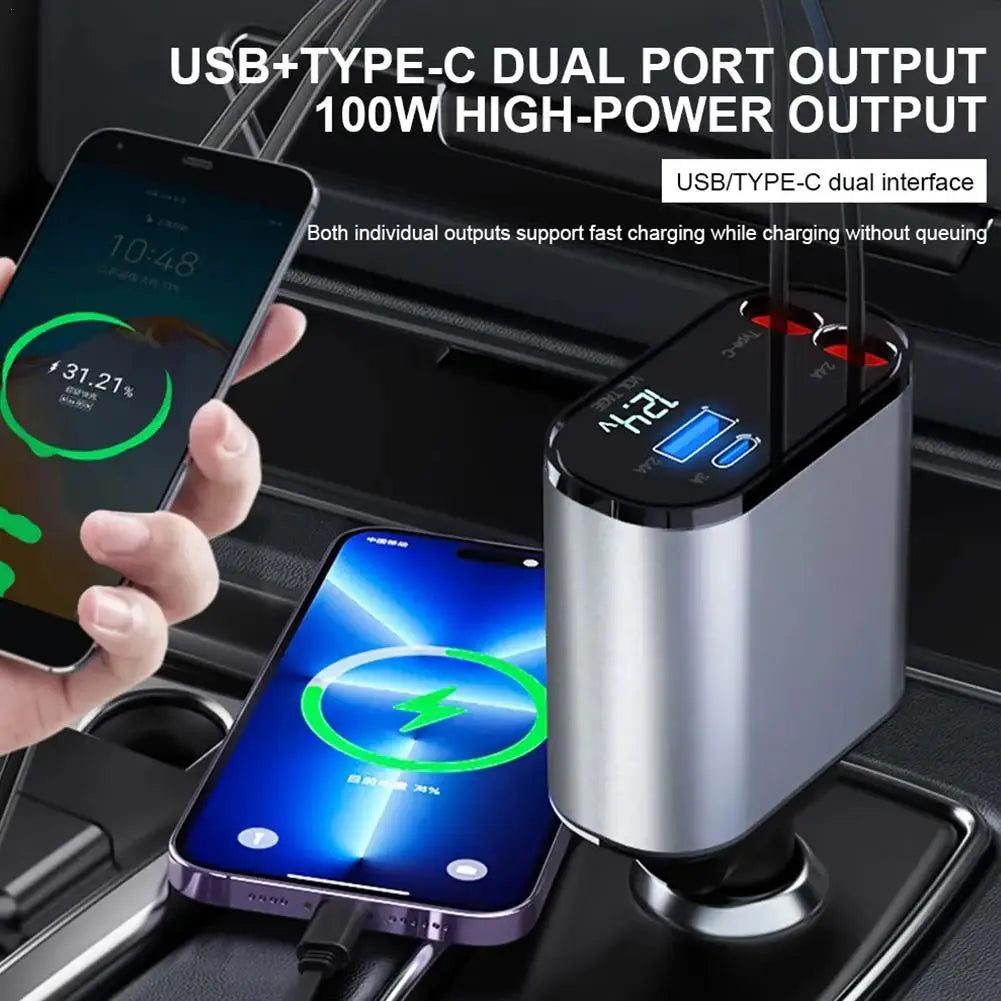 100w 4 IN 1 Fast Charge Car Charger