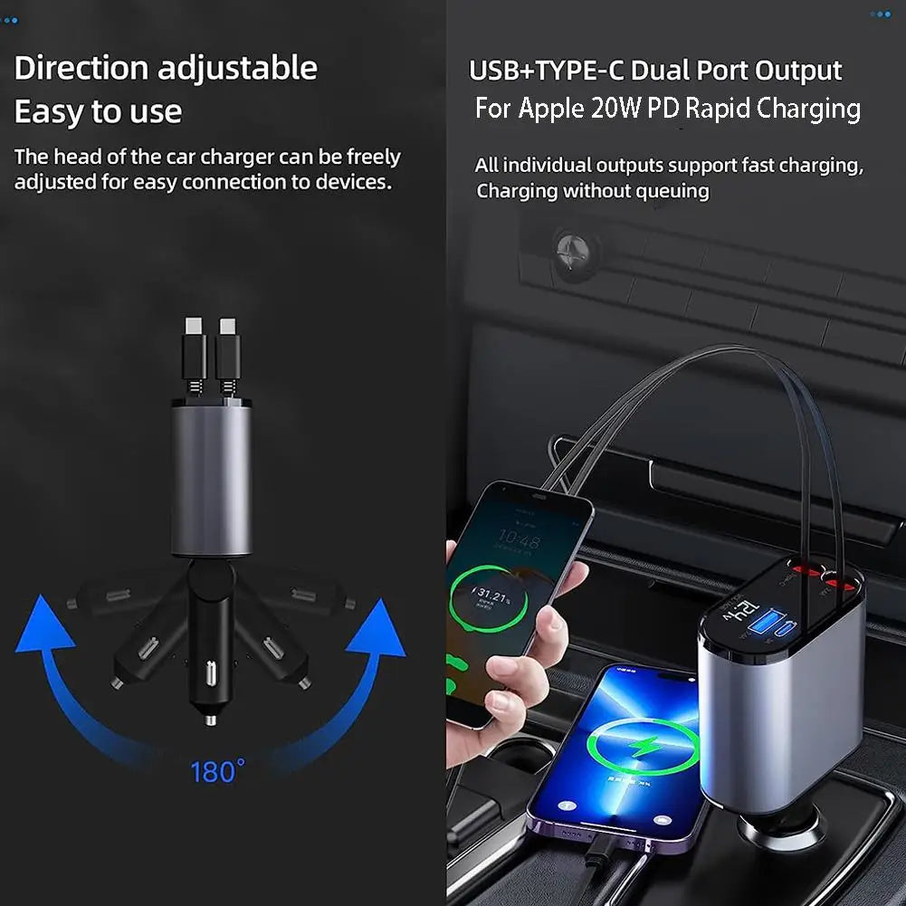 100w 4 IN 1 Fast Charge Car Charger