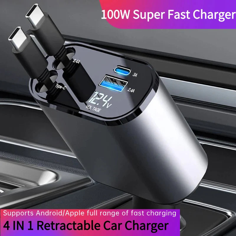 100w 4 IN 1 Fast Charge Car Charger