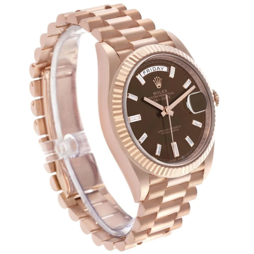 Rose Gold Chocolate Diel Watch President Day-Date 40mm