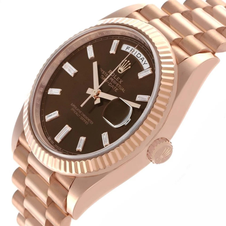 Rose Gold Chocolate Diel Watch President Day-Date 40mm