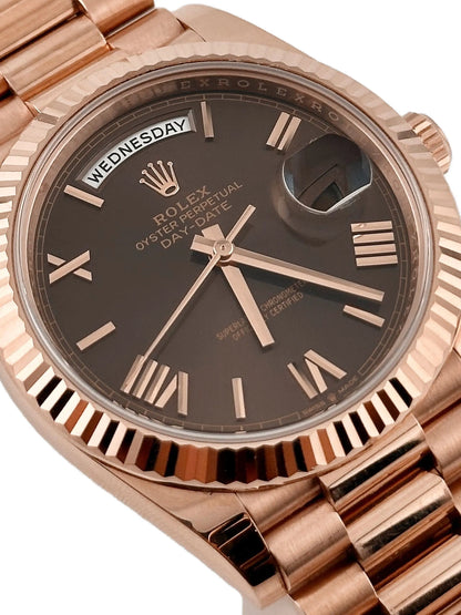 Rose Gold Chocolate Diel Watch President Day-Date 40mm